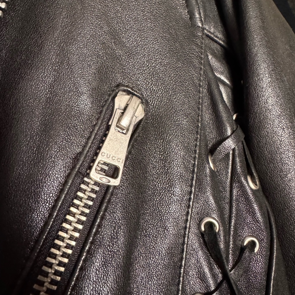 Gucci Black Leather Jacket size - Picture 5 of 5